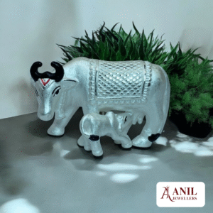 Silver Kamdhenu Cow Idol