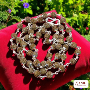 9 Mukhi Rudraksha Mala with Silver capped