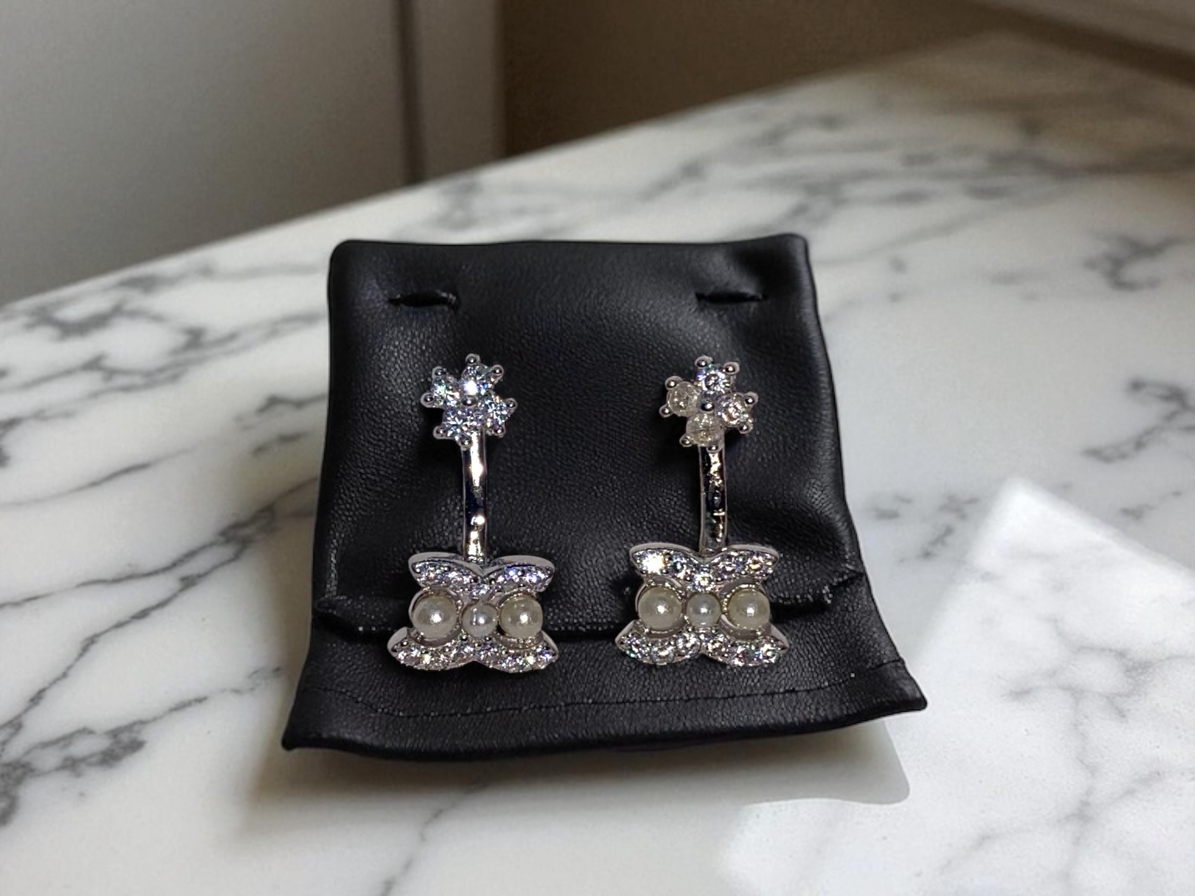 butterfly design silver earrings